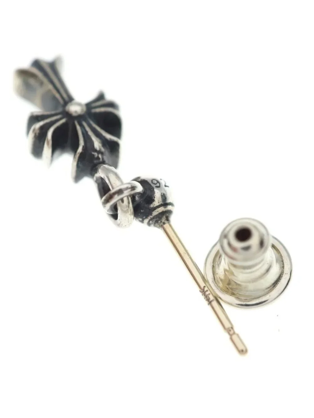 Chrome Hearts Drp Stck CH Crs Stack CH Cross Dropearrings Silver Earring
